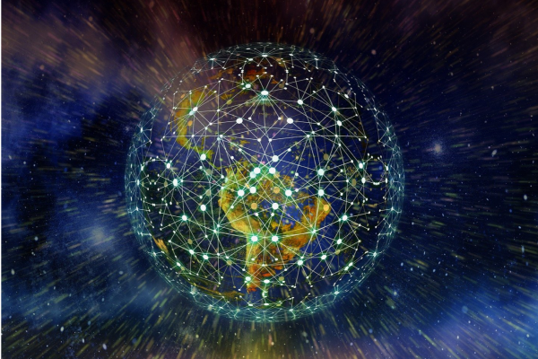 Earth with network nodes