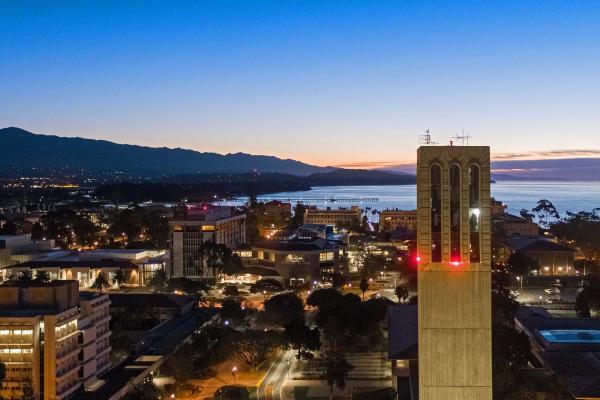 UCSB Storke Tower at sunrise
