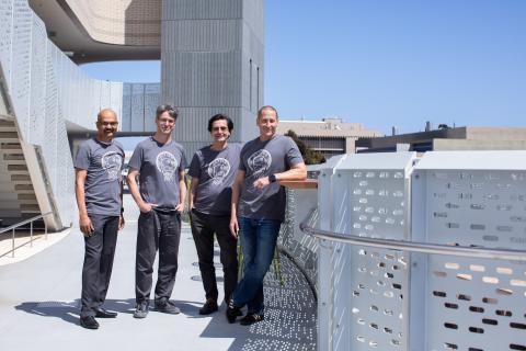 From l to r: Ambuj Singh, Christopher Kruegel, João Hespanha, Giovanni Vigna